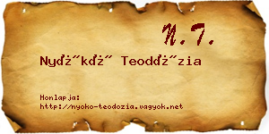 Nyókó Teodózia névjegykártya